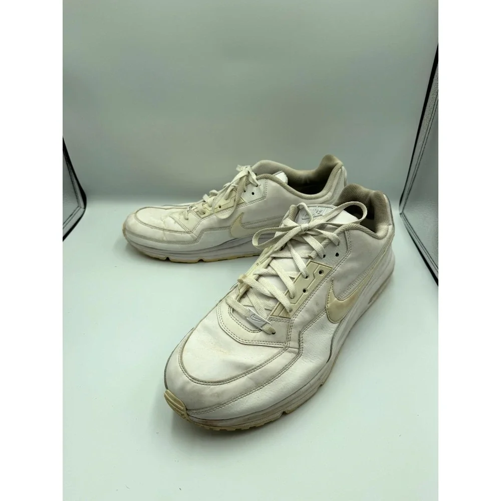 Nike Air Max LTD 3 687977-111 Mens 18 Sneaker Triple White Leather Running Shoes